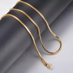 3mm Golden Flat Snake Neck Chain