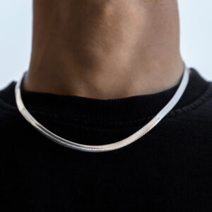 3mm Silver Round Snake Neck Chain